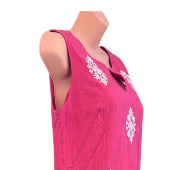 Monroe & Main Linen Blend Sleeveless Shift Resort Casual Church Party Maxi Dress - Picture 10 of 16